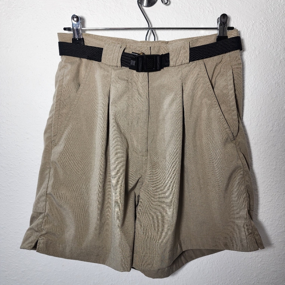 The North Face Nylon Hiking Shorts Womens  Beige Belted Gorpcore Outdoor Size 8